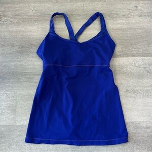 2000s lululemon Cross my heart tank in pigment blue